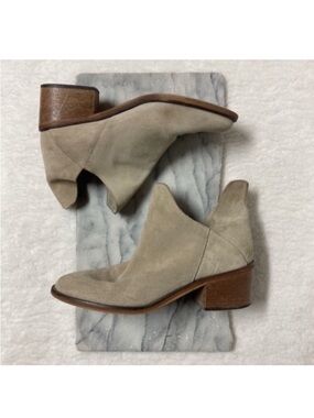 Zara Ankle Boots Slip On Tan Suede Size 7.5